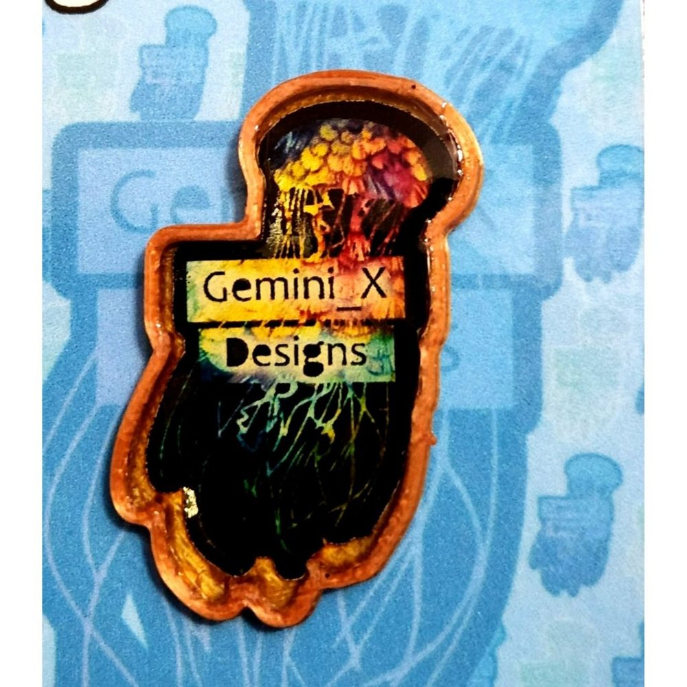 Jellyfish Jellies colorful Gemini X Designs Collectible Trading Pin